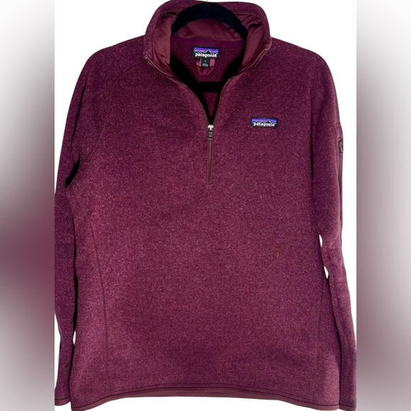 Patagonia Better Sweater 1/4 Zip Fleece Women's Large Maroon Burgundy Excellent - Picture 2 of 5